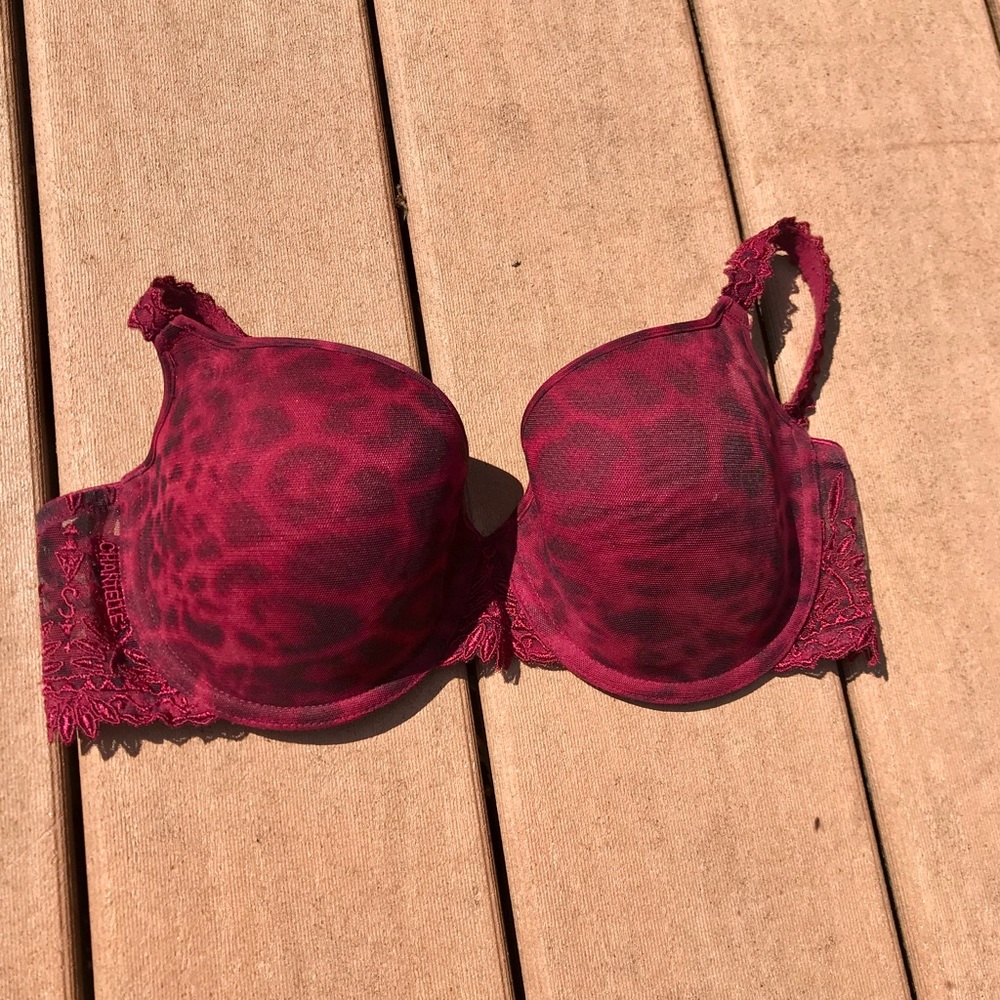 3 for $30 Chantelle Red Cheetah Lace Detail Bra